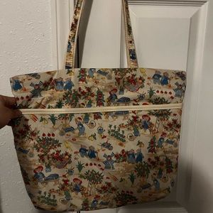 Large homemade 2 pocket, zipper tote bag